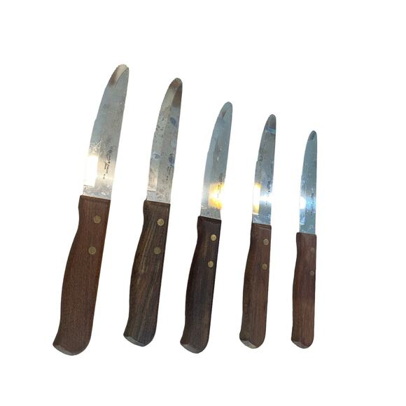 Vollrath 48148 cutlery - Set of 5 Wooden Handle Brazil Kitchen Set - Picture 3 of 7